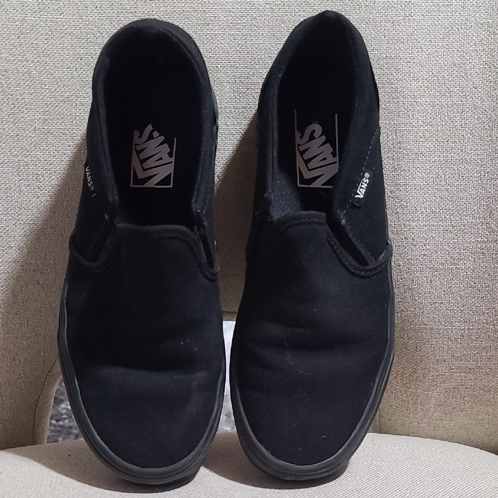 Vans Black Slip-On Sneakers with Elastic Panels